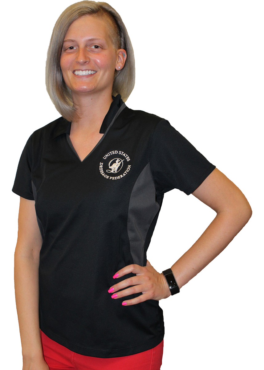 Women's USDF Wicking Two-Color Polo - EXTRA SMALL ONLY – USDF Online Store